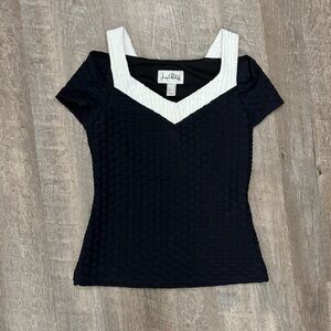 Joseph Ribkoff Sexy Bodycon Cold Shoulder Top Sz 4